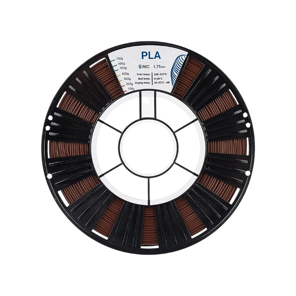 Пластик PLA, REC ,1.75мм, коричневый