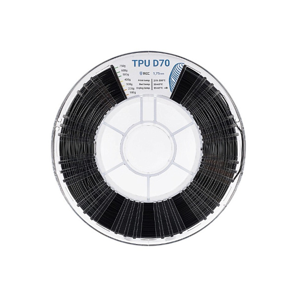 Пластик TPU D70,  REC, 1.75мм, черный