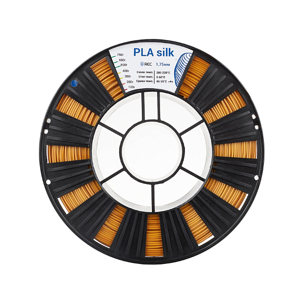 Пластик PLA Silk REC, 1.75мм, темное золото