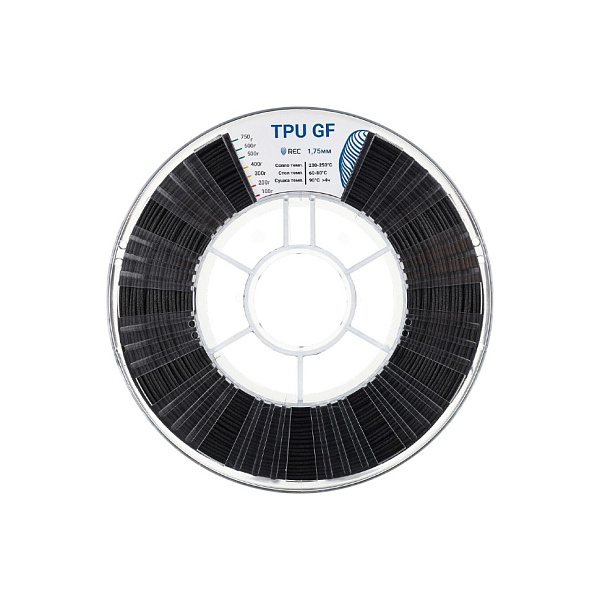 Пластик TPU GF, REC, 1.75мм, черный