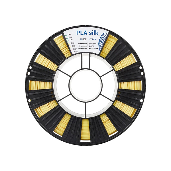 Пластик PLA Silk REC, 1.75мм, светлое золото