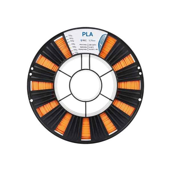 Пластик PLA, REC ,1.75мм, оранжевый