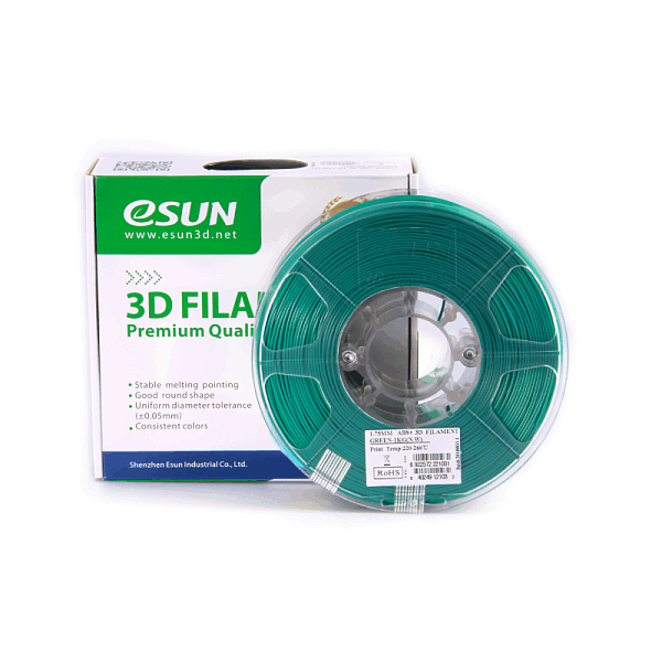 Пластик для 3D печати eSUN  ABS+  1кг,  зеленый