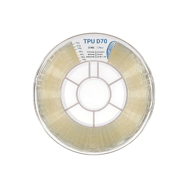 Пластик TPU D70,  REC, 1.75мм, натуральный