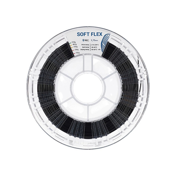 Soft Flex пластик REC 1.75мм, чёрный