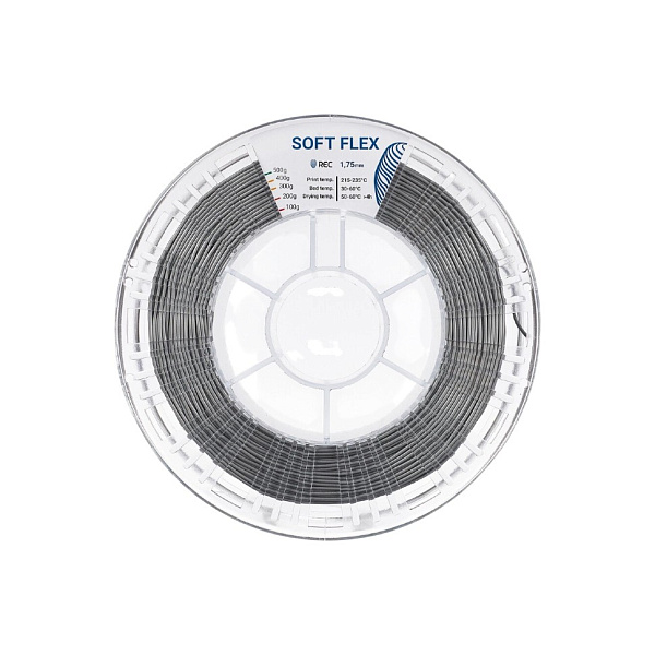 Soft Flex пластик REC 1.75мм, серебристый
