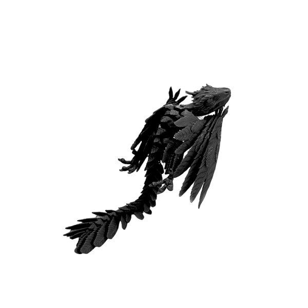 Дракон - подвижная фигурка (Игрушка Антистресс), черный