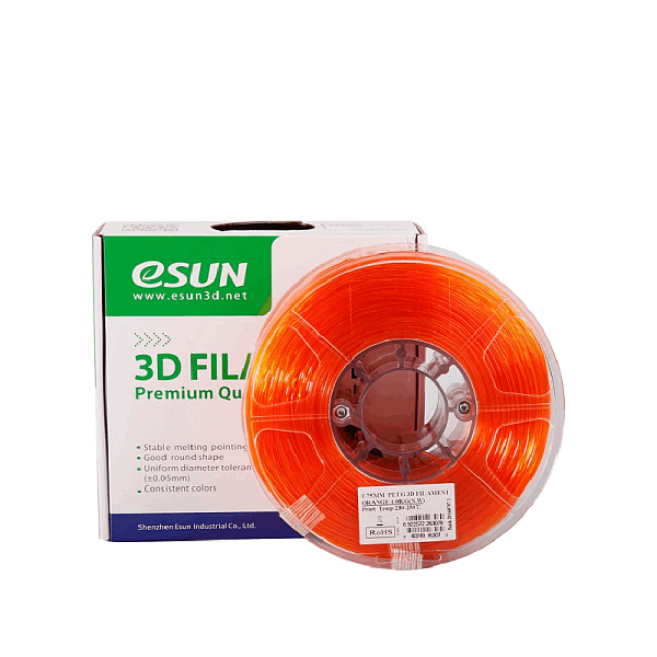 Пластик для 3D печати eSUN PETG, 1 кг, оранжевый (прозрачный)