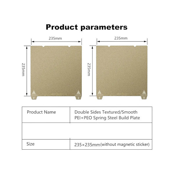 Двусторонний лист из пружинной стали H1H 3 Neo/ 3 V2 Neo/ 3 S1/ 5 S1/ 3 V3/ 3 V3 SE/ 3 V3 KE/K1/K1C -20/ -20 Pro/ / C1/ C2, 235x235 мм