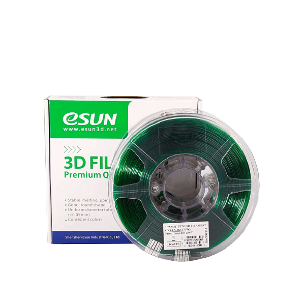 Пластик для 3D печати eSUN PETG, 1 кг, зеленый(прозрачный)